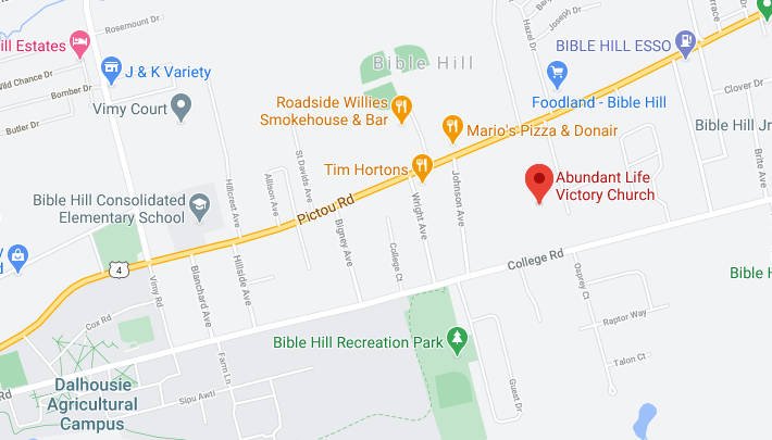 Map Abundant Life Victory Church Bible Hill